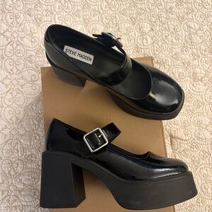 Steve Madden Makena Black Platform Mary Jane Shoes